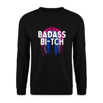 Badass Bi-tch Bisexuel LGBTQ Bi Pride LGBT - Sweat-shirt Unisexe - noir - Devant - Alina (178cm) & Michal (187cm)