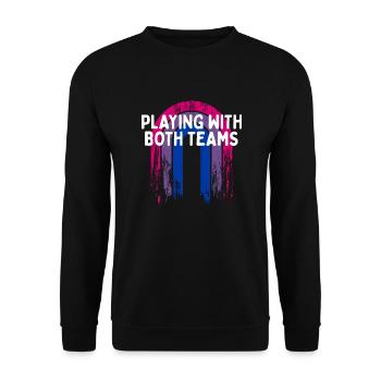 Jouer avec les deux équipes Bisexuel LGBTQ Bi Pride - Sweat-shirt Unisexe - noir - Devant - Alina (178cm) & Michal (187cm)