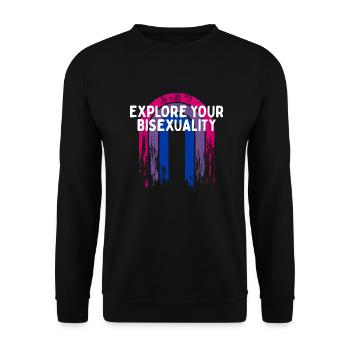 Explore Your Bisexuality Bisexual LGBTQ Bi Pride - Unisex Sweatshirt - black - Front - Alina (178cm) & Michal (187cm)