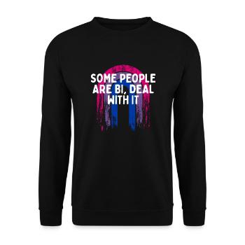 Certaines personnes sont bi s’en occupent Bisexuel LGBTQ Bi - Sweat-shirt Unisexe - noir - Devant - Alina (178cm) & Michal (187cm)