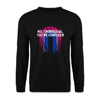 I'm Bisexual You're Confused Bi LGBTQ Bi Pride - Unisex Pullover - Schwarz - Vorne - Alina (178cm) & Michal (187cm)