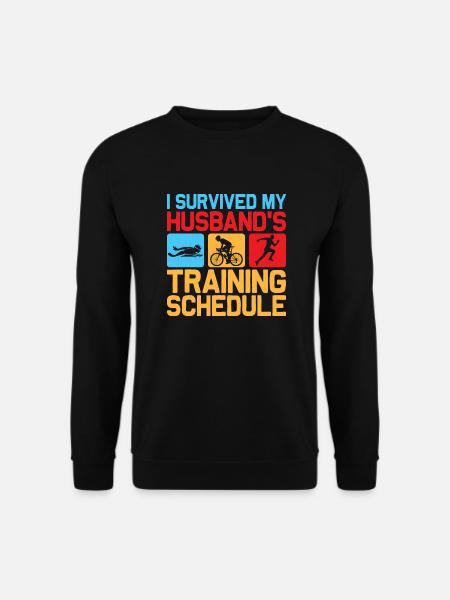 I survived my husband's training schedule Tri Tri - Unisex Sweatshirt - black