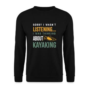 Réfléchissez à la pratique du kayak, du canoë, de - Sweat-shirt Unisexe - noir - Devant - Alina (178cm) & Michal (187cm)