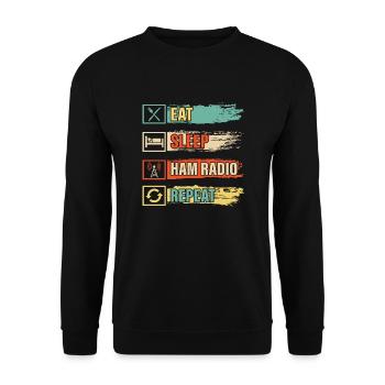 Manger du sommeil radio amateur répéter Opérateur Amateur - Sweat-shirt Unisexe - noir - Devant - Alina (178cm) & Michal (187cm)