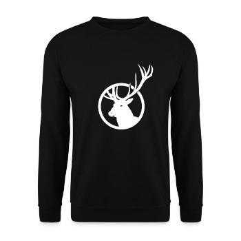 Cerf - Sweat-shirt Unisexe - noir - Devant - Alina (178cm) & Michal (187cm)