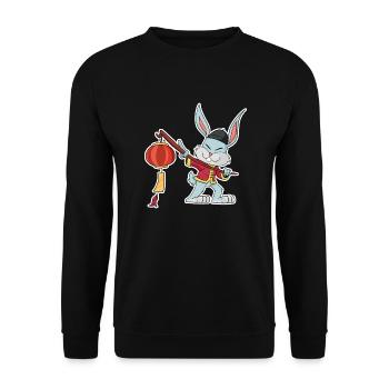 Happy Chinese New Year 2023 I Year Of The Rabbit - Unisex Sweatshirt - black - Front - Alina (178cm) & Michal (187cm)