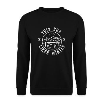 Un garçon aime les journées d'hiver, livre - Sweat-shirt Unisexe - noir - Devant - Alina (178cm) & Michal (187cm)