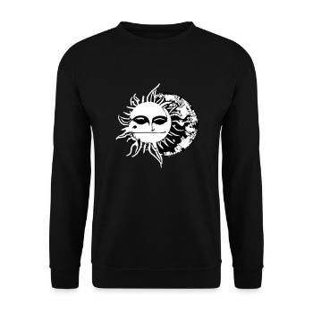 Sun Moon Mosaic Astrology Symbol Vector 04 - Unisex Sweatshirt - black - Front - Alina (178cm) & Michal (187cm)