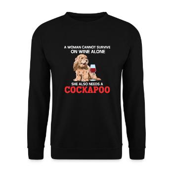 Cockapoo Dog - Unisex Sweatshirt - black - Front - Alina (178cm) & Michal (187cm)
