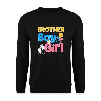 Pink or Blue Brother Loves You Best Brother Ever - Unisex Sweatshirt - black - Front - Alina (178cm) & Michal (187cm)