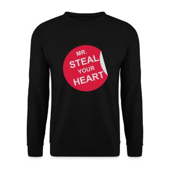Mr steal your heart - Unisex Sweatshirt - black - Front - Alina (178cm) & Michal (187cm)