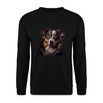 Sweet Australian Shepherd Gift for - Unisex Sweatshirt - black - Front - Alina (178cm) & Michal (187cm)