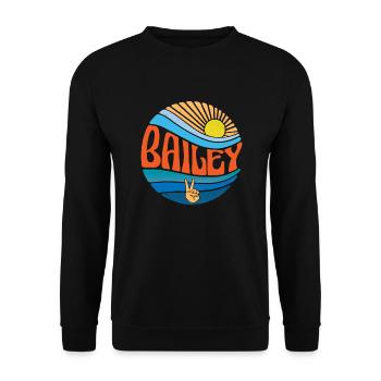 Bailey Hemd Vintage Sunset Bailey Groovy Tie Dye - Unisex Pullover - Schwarz - Vorne - Alina (178cm) & Michal (187cm)