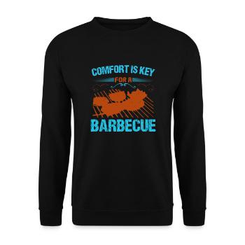 COMFORT IS KEY FOR A BARBECUE - Unisex Sweatshirt - black - Front - Alina (178cm) & Michal (187cm)