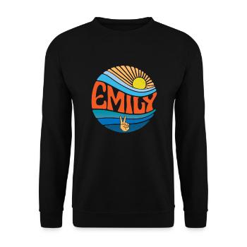 Emily Hemd Vintage Sunset Emily Groovy Tie Dye - Unisex Pullover - Schwarz - Vorne - Alina (178cm) & Michal (187cm)