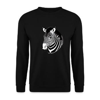 Fun Zebra Cartoon Funny Nature Animal Safari 3 - Unisex Sweatshirt - black - Front - Alina (178cm) & Michal (187cm)