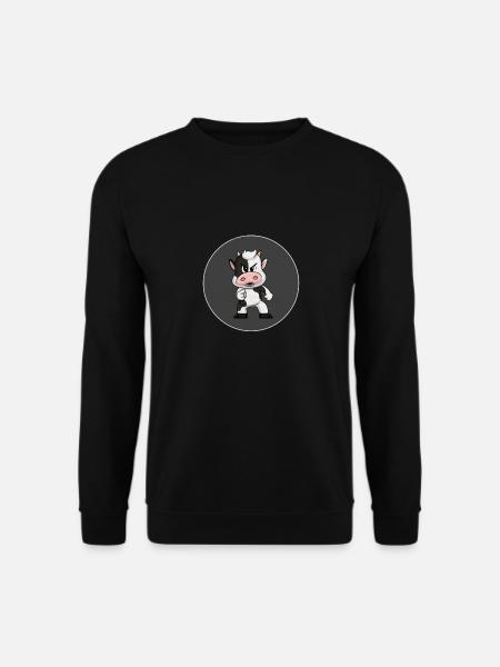 Kuh zeigt Finger auf Dich - Unisex Pullover - Schwarz