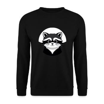 Waschbären süßer Cartoon Waschbär 21 - Unisex Pullover - Schwarz - Vorne - Alina (178cm) & Michal (187cm)