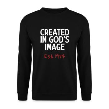 Créé à l’image de Dieu est 1974 - Sweat-shirt Unisexe - noir - Devant - Alina (178cm) & Michal (187cm)