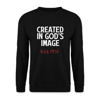 Créé à l’image de Dieu est 1976 - Sweat-shirt Unisexe - noir - Devant - Alina (178cm) & Michal (187cm)