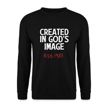 Créé à l’image de Dieu Est 1983 - Sweat-shirt Unisexe - noir - Devant - Alina (178cm) & Michal (187cm)