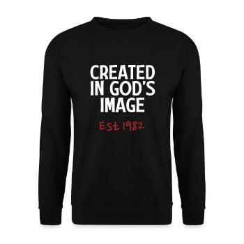 Créé à l’image de Dieu est 1982 - Sweat-shirt Unisexe - noir - Devant - Alina (178cm) & Michal (187cm)