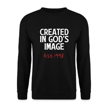 Créé à l’image de Dieu est 1998 - Sweat-shirt Unisexe - noir - Devant - Alina (178cm) & Michal (187cm)
