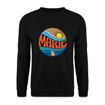 Marie Chemise Vintage Sunset Marie Groovy Tie Dye - Sweat-shirt Unisexe - noir - Devant - Alina (178cm) & Michal (187cm)