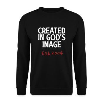 Créé à l’image de Dieu est 2004 - Sweat-shirt Unisexe - noir - Devant - Alina (178cm) & Michal (187cm)