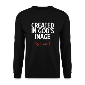 Créé à l’image de Dieu Est 2018 - Sweat-shirt Unisexe - noir - Devant - Alina (178cm) & Michal (187cm)