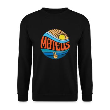 Chemise Mateus Vintage Coucher de soleil Mateus Groovy Tie Dye - Sweat-shirt Unisexe - noir - Devant - Alina (178cm) & Michal (187cm)
