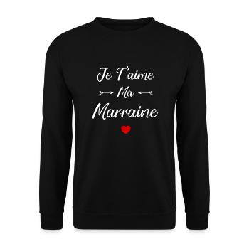 Je t'aime ma Marraine - Sweat-shirt Unisexe - noir - Devant - Alina (178cm) & Michal (187cm)