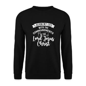 Follow Jesus Bible Study Christian God - Unisex Sweatshirt - black - Front - Alina (178cm) & Michal (187cm)