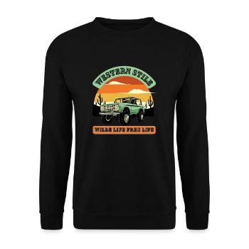 Car wild atmosphere - Unisex Sweatshirt - black - Front - Alina (178cm) & Michal (187cm)