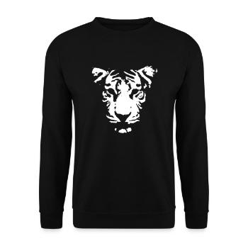 Tigerkopf - Unisex Pullover - Schwarz - Vorne - Alina (178cm) & Michal (187cm)