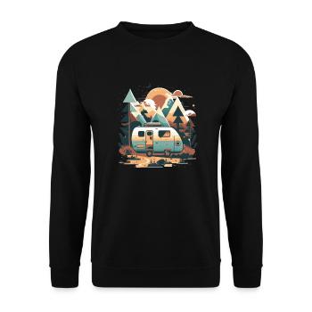 Caravanes, camping-cars en montagne - Sweat-shirt Unisexe - noir - Devant - Alina (178cm) & Michal (187cm)