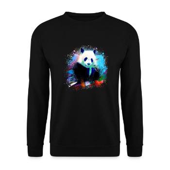 panda,panda bear,colorful,graffiti,painting,blue - Unisex Sweatshirt - black - Front - Alina (178cm) & Michal (187cm)