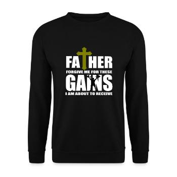 Logo für das Zitat des Fitnessstudios - Unisex Pullover - Schwarz - Vorne - Alina (178cm) & Michal (187cm)