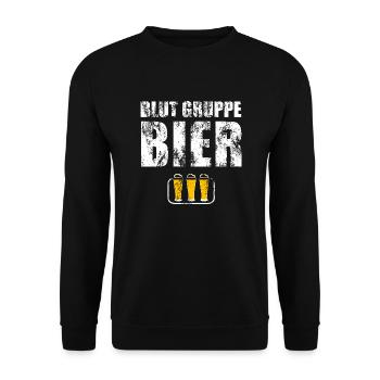 blutgruppe bier bierkrug - Unisex Pullover - Schwarz - Vorne - Alina (178cm) & Michal (187cm)