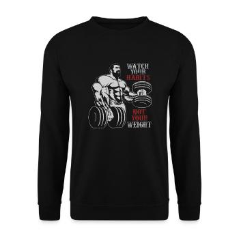 Surveillez la conception de vos habitudes de gymnastique - Sweat-shirt Unisexe - noir - Devant - Alina (178cm) & Michal (187cm)