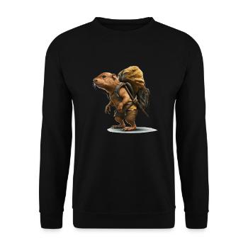 Mole rat is looking for the next adventure - Unisex Sweatshirt - black - Front - Alina (178cm) & Michal (187cm)