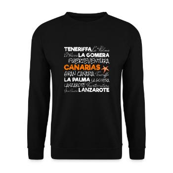 Kanarische Inseln Retro Seestern Vintage Urlaub - Unisex Pullover - Schwarz - Vorne - Alina (178cm) & Michal (187cm)