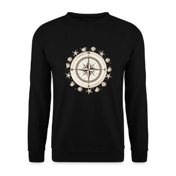 Compass Maritime Shells Travel - Unisex Sweatshirt - black - Front - Alina (178cm) & Michal (187cm)