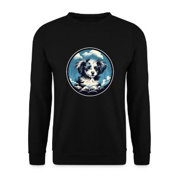 Chiot mignon - Sweat-shirt Unisexe - noir - Devant - Alina (178cm) & Michal (187cm)