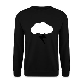 Wolke blitz Design - Unisex Pullover - Schwarz - Vorne - Alina (178cm) & Michal (187cm)