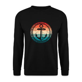 Nautical Boat Anchor Sailor Sailing - Unisex Sweatshirt - black - Front - Alina (178cm) & Michal (187cm)