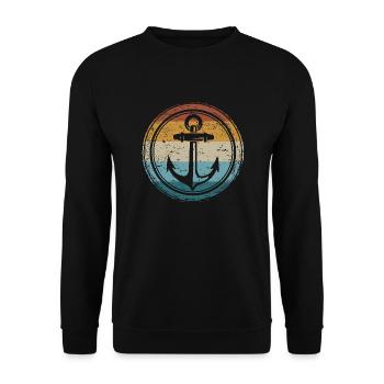Nautical Boat Anchor Sailor Sailing - Unisex Sweatshirt - black - Front - Alina (178cm) & Michal (187cm)