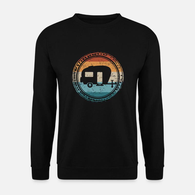 Retro Wohnwagen Camping Camper - Unisex Pullover - Schwarz