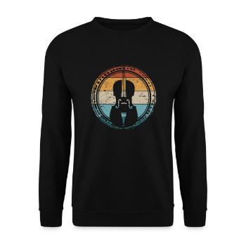 Retro Cello Violoncello Cellist Orchester Musiker - Unisex Pullover - Schwarz - Vorne - Alina (178cm) & Michal (187cm)
