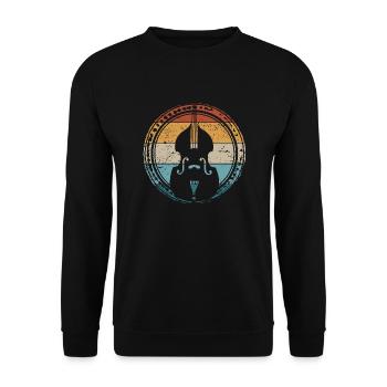 Retro Double Bass Orchestra Upright Bass Player - Unisex Sweatshirt - black - Front - Alina (178cm) & Michal (187cm)